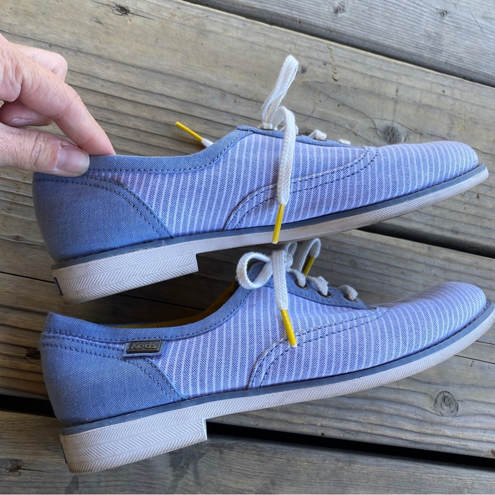 Keds Striped Blue & White Loafers - Picture 9 of 10